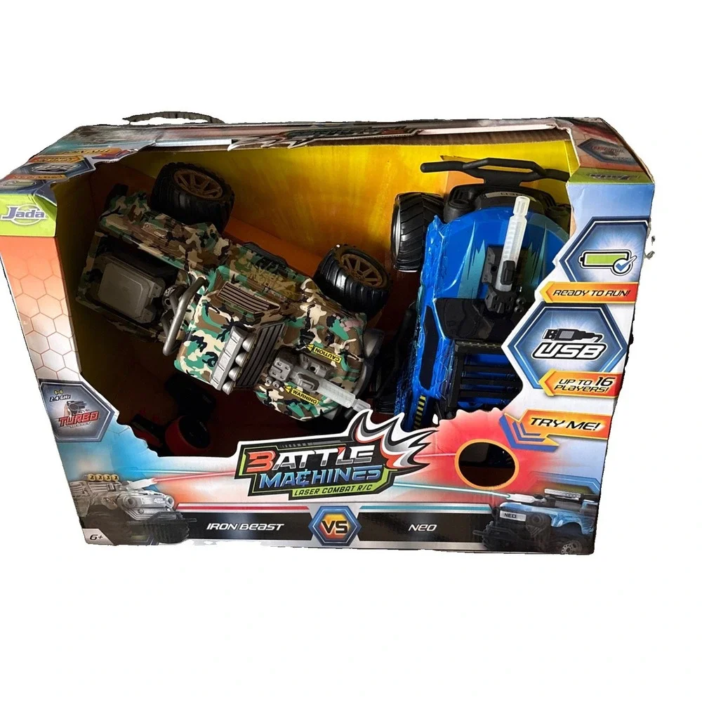 Battle Machines Remote Control Vehicle New In Box Laser Racing Camo Big Trucks